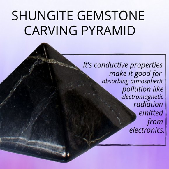 UnPolished Russian Shungite  Pyramid Stone - Picture 2 of 3